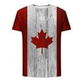 thumbnail image 3 of WREESH Men's Fitness Canadian Flag Crewneck T-Shirts Short Sleeve Gym Workout Shirt Wine, 3 of 5