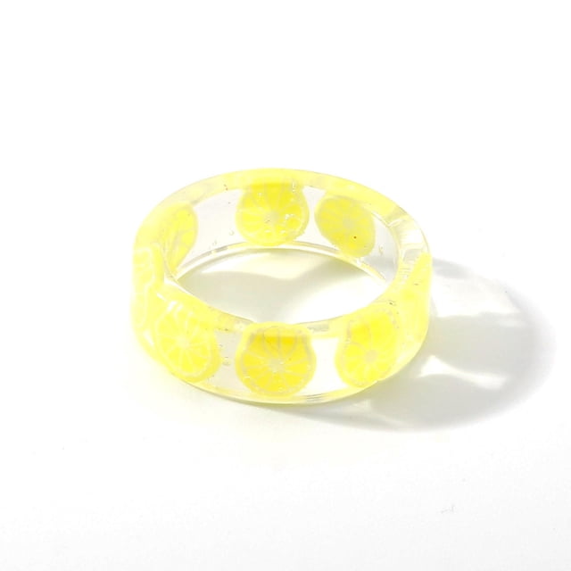 DPTALR Cute Acrylic Resin Rings Colorful Summer Knuckle Transparent Rings