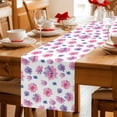 thumbnail image 5 of Table Runner - 108 Inch Long, Purple Pink Spring Floral Kitchen Dining Table Runner Dresser Scarves, Summer Botanical Flower Farmhouse Decor for Coffee Tables Wedding Party Banquet, 5 of 8