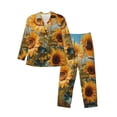 thumbnail image 1 of Balery Sunflower Field Art Pijama para Hombre de Dos Piezas con Manga Larga, Conjunto de Dormir y Descanso Suave con Bolsillos-Medium, 1 of 1
