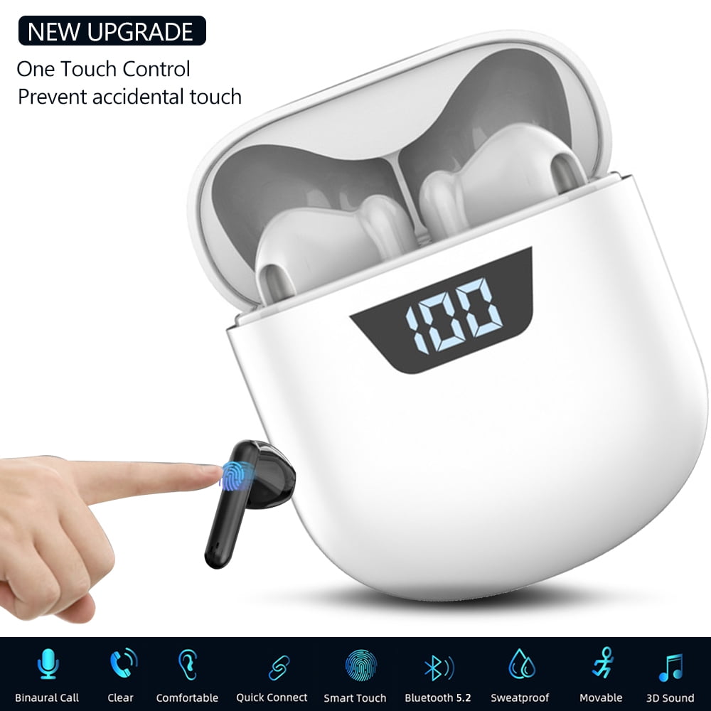 Portable Charging Case IPX7 Waterproof Built-in Microphone Upgraded Bluetooth 5.0 Headset Pop-Up Window Suitable for: Apple Airpods Pro/Android/iPhone/Samsung Longer Battery Life 