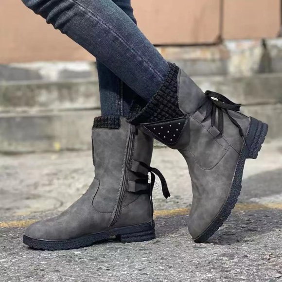 Woman Waterproof Boots for Women Winter Warm Plush Ankle Booties Non Slip Cotton Padded Shoes