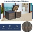 thumbnail image 5 of Spthe 2 Pieces Patio Ottomans, Patiojoy Hand-Woven PE Rattan Side Table with Removable Cushion & Hidden Storage Space, Multifunctional Storage Box, Seat for Patio, Backyard, Poolside, 5 of 11