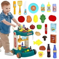 Kids Food Shopping Cart Toy Sets, Pretend Play Kitchen Accessories Toys Set, Educational Toys for 3  Years Boys/Gir
