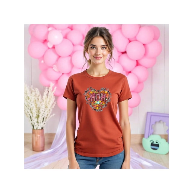 Playera MOM con Palabras de Amor – Regalo Perfecto para Mamá este 10 de Mayo Color Shedron Talla Grande Marca Emil SaEs