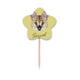 thumbnail image 1 of Larga madrugadora spotted Wild Serval animal Selección de pastelitos Star lable Flag en palillos de dientes, 1 of 3