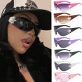 thumbnail image 2 of Typpkmm Star Oversized Wrap Around Sunglasses Rimless Y2k Sunglasses Women Men Punk One Piece Goggles Sports Sun Glass Shades Eyewear, 2 of 6