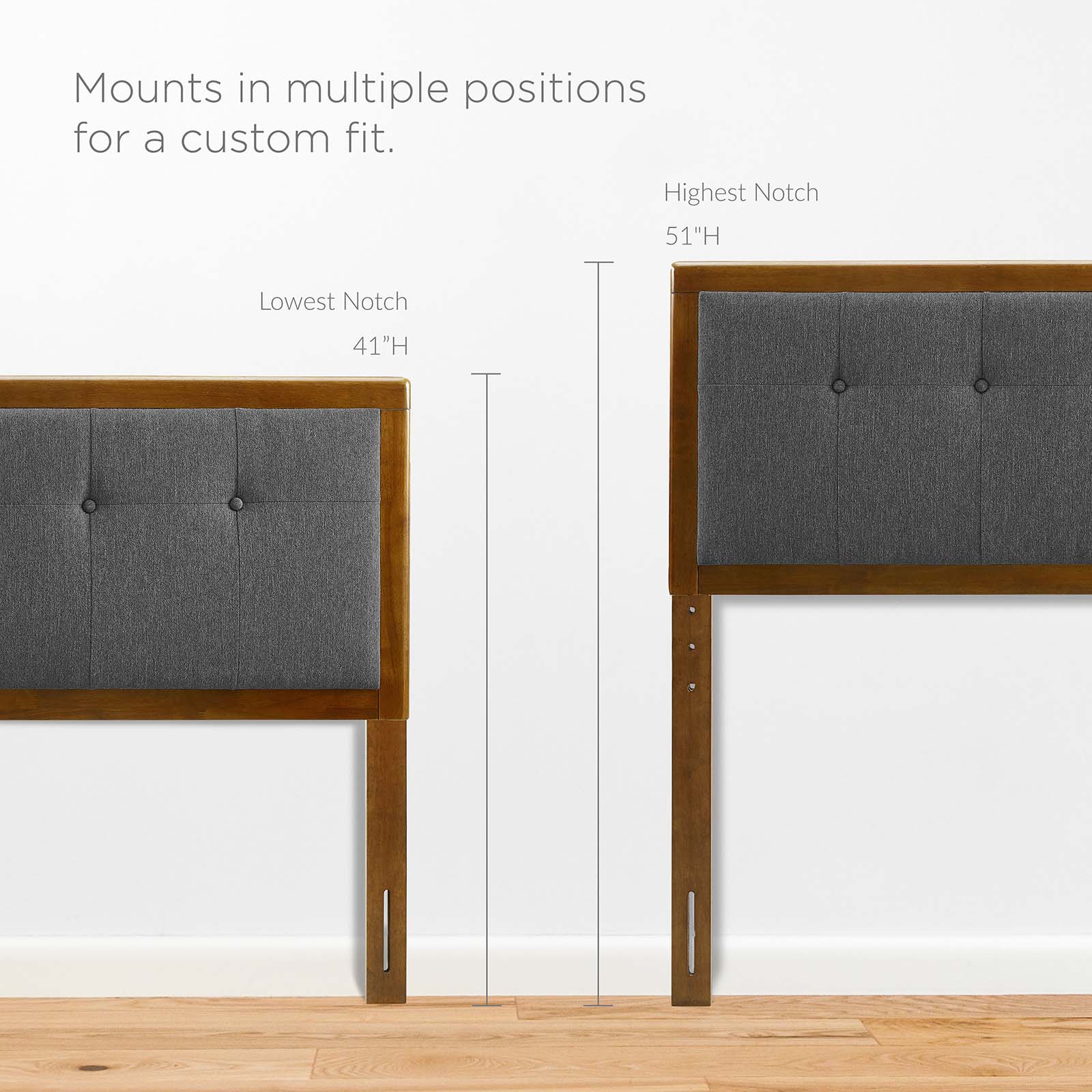 Tufted Headboard, Queen Size, Wood, Fabric, Brown Walnut Grey Gray, Modern Contemporary Urban Design, Bedroom Master Guest Suite