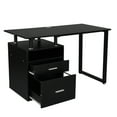 thumbnail image 4 of IVV Modern Home Office Computer Desk with 2 Drawers, Storage Shelf, Black, 4 of 7