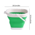 thumbnail image 3 of Cubo de agua plegable de silicona con asa, portátil, ligero, colapsable para acampar, playa, lavado de autos, limpieza del hogar, 20.5x20.5x16 cm, 3 of 6