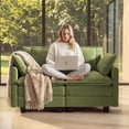 thumbnail image 7 of BedLuxury 57'' Loveseat Sofa for Small Spaces,Cozy Cloud Couch with Deep Seats for Living Room & Corner Decor,Green, 7 of 7