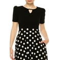 thumbnail image 6 of Moa Collection Women's A-Line Dress Puff Sleeves and Keyhole Front Casual Chic with Side Pock, 6 of 6