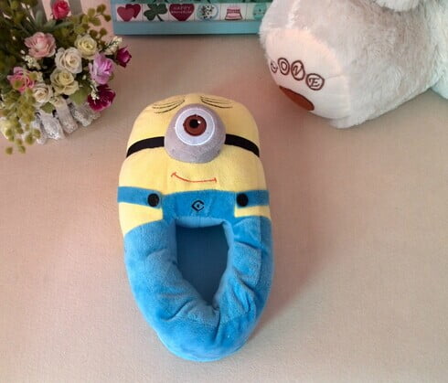 NS4527 Minions Womens/Ladies Despicable Me Character Novelty 3D Slippers