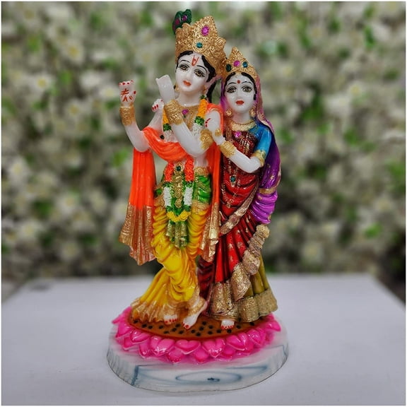 Radha Krishna Statue in Resin Radhakrishna Idol Lord Krishna with Radha Indian Radha Krishna Sculpture Hindu God Goddess Statue Radha Krishna Murti Radha Krishna Figurine Decor - AtoZ India Cart