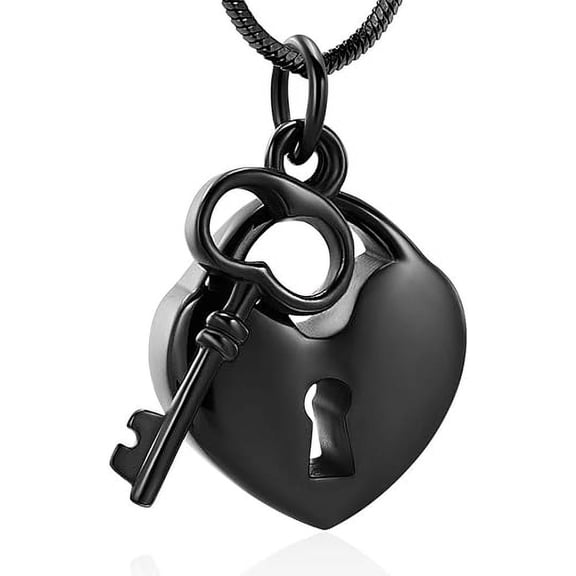 Heart Padlock Cremation Jewelry Urn Necklaces for Ashes Stainless Personalized Steel Key with My Heart Urn Pendant Memorial Ash Holder Keepsake Necklace