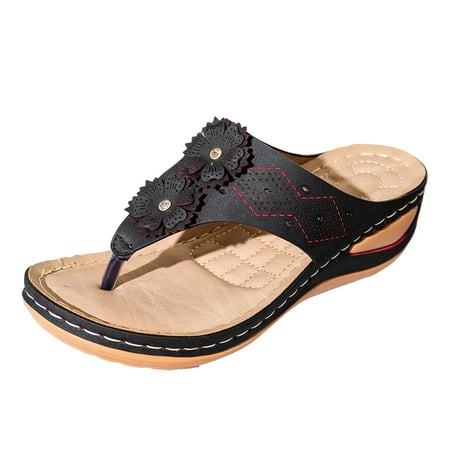 

GHSOHS Womens Sandals Casual Shoes for Women Flip Flops Slippers Low Heel Sandals Shoes Platform Thong Sandals Casual Shoes Beach Shoes Light Soft Sole Thong Flower Flip Flops Casual Shoes 37