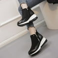 thumbnail image 4 of Puntoco Women'S Winter Boots Clearance,Women'S Ankle Plus Size Platform Wedges Sneakers Zip Short Boots Shoes Black, 4 of 7