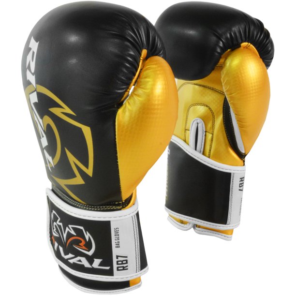 Rival Boxing RB7 Fitness+ Hook and Loop Bag Gloves 16 oz. Black