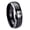 Black 2 Tone Polish Edge, variant on Mario Mushroom Gray High Polish Dome Tungsten Promised Ring 10MM