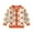 Orange, variant on Godderr Toddler Girl Cardigan Outerwear Round Neck Long-Sleeved Floral Print Baby Cardigan Sweater