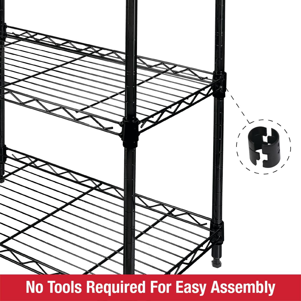 Rubbermaid 3-Tier Heavy Duty Black Wire Shelving Unit, 450lb Capacity