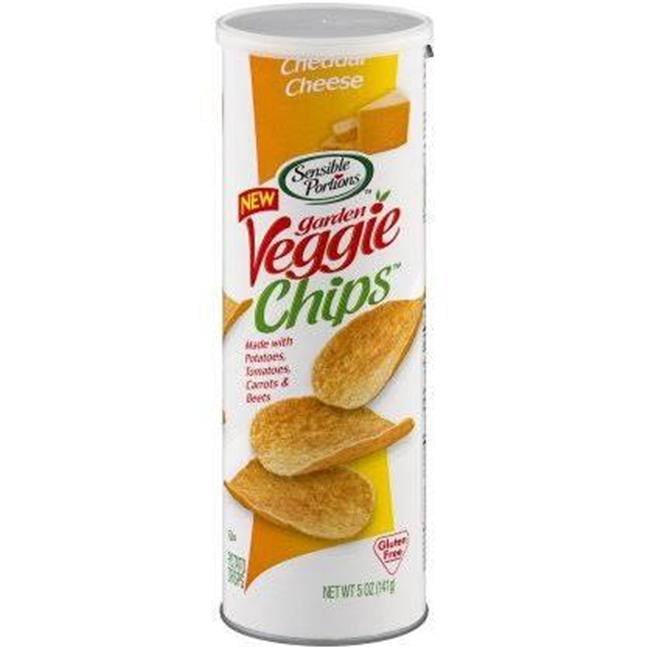 Sensible Portions 5 oz Chip Garden Veggie Chedder Canister Pack of 12