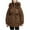 Brown1, variant on JGGSPWM Women's Winter Warm Puffer Coat Drawstring Waist with Pockets, Faux Furry Collar Jacket for Cozy Style Brown 2XL
