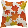 thumbnail image 3 of Housse de Coussin en Lin Imprimé Feuille d'Érable Citrouille de l'Action de Grâce, 3 of 6