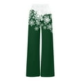 thumbnail image 3 of Women Christmas Outfit Elevated Festive Pants for Women High Waisted Soft Holiday Trousers with Side Pockets Comfortable Stretch Casual Wear Green 2XL, 3 of 3