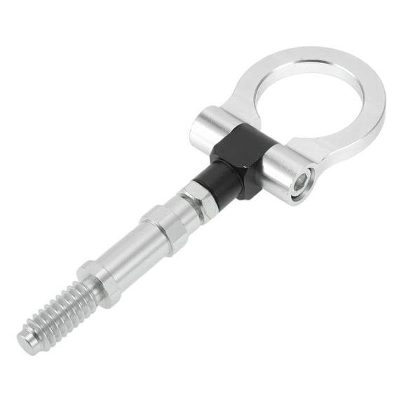 Unique Bargains Tow Bars For Vehicles for Volkswagen MK7 2014-2022 Front Rear Tow Hook 11mm Aluminum Alloy 122mm Silver Tone 1 Set