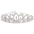 thumbnail image 1 of FELTECHELECTR Tiara de cristal con diamantes de imitación para boda, fiesta, niña de las flores, diadema, corona nupcial, joyería de boda, 1 of 6