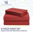 thumbnail image 4 of Sweet Home Collection 1500 Series 6 Piece Ultra Soft Microfiber Sheet Set, King, Samba/Red, 4 of 5