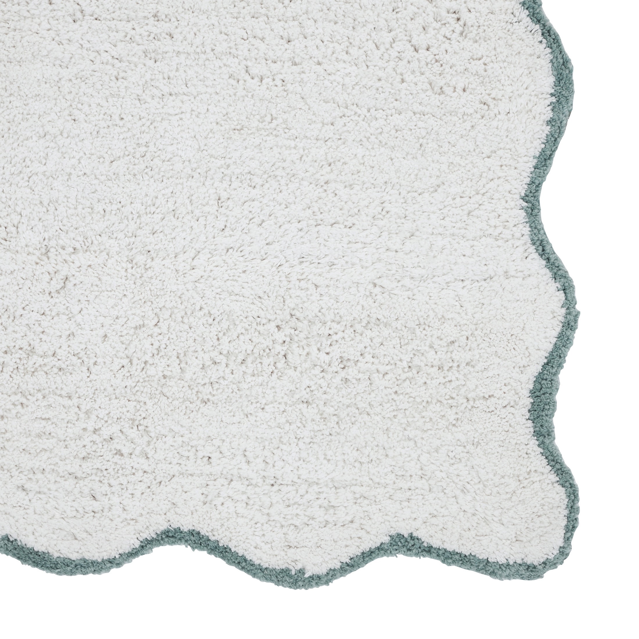 VCNY Home Scallop Aqua Cotton Bath Rug Runner, 24" x 60"