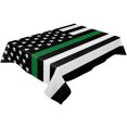 thumbnail image 2 of Thin Green White Line Tablecloth Rectangle Table Cloth 60x102 , Waterproof Tablecloth Outdoor Table Cloth, American Flag Star Washable Table Cover for Kitchen Dining Party, 2 of 8