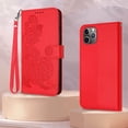 thumbnail image 6 of for iPhone 11 Pro Max Wallet Case,11 Pro Max Phone Case Card Holder Floral Leather Kickstand Flip Cases,Wrist Strap, Closure,Shockproof Protective Cute Cover iPhone 11 Pro Max (Red), 6 of 13