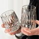 thumbnail image 3 of Vasos de cristal texturizado, 2 tamaños. Cristalería elegante y transparente for cócteles, té, agua, cerveza y refrescos., 3 of 7