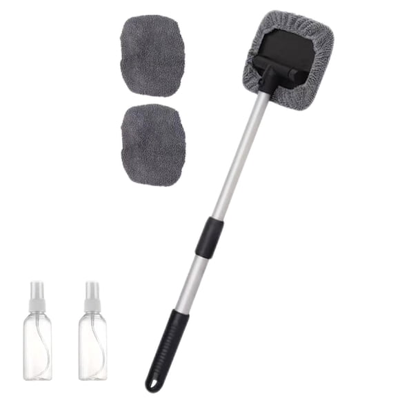 Kctiaxy Window Glass Cleaner Tool Magnetic Car Window Cleaner Expandable Car Window Cleaner with Reusable Microfiber Pads and Spray Bottles Kitchen Appliances
