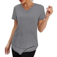 thumbnail image 6 of Babysbule Women's V-Neck Curved Hem Active Tunic Top, Moisture Wicking Short Sleeve Workout Shirt for Running, Yoga and Casual Wear, 6 of 7