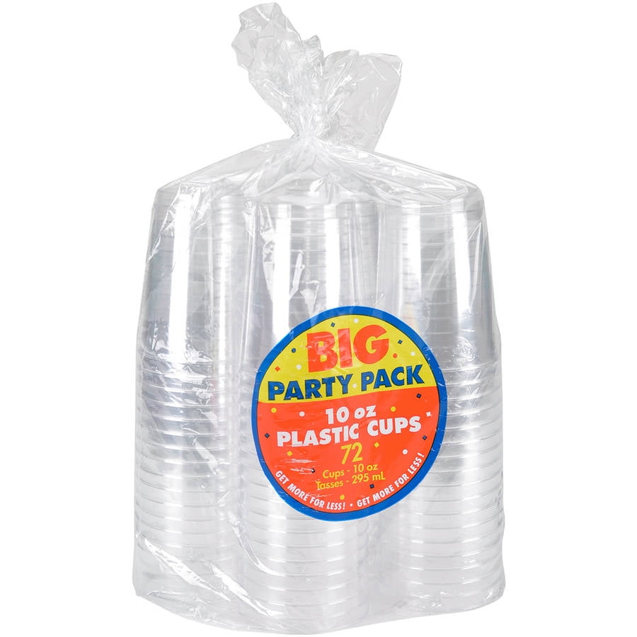Big Party Pack Plastic Cups, 10oz 72/Pkg