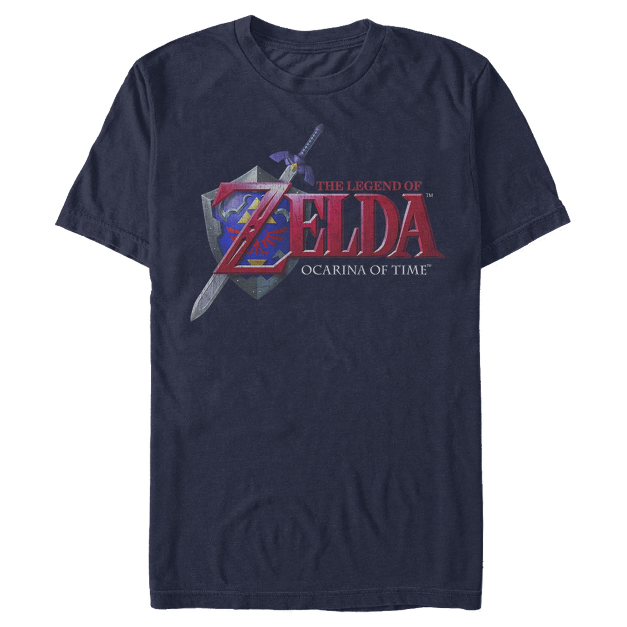 Men's Nintendo Legend of Zelda Ocarina of Time Graphic Tee Navy Blue 3X Large