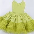 thumbnail image 6 of IBTOM CASTLE Newborn Infant Baby Girls Elk Christmas Costume Heart Faux Fur Tulle Tutu Romper Dress with Socks Fancy Dress up Carnival Party Outfit 18-24 Months Green - Halter, 6 of 8