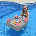 thumbnail image 5 of Floating Pool Tray Floating Serving Tray Table & Bar - Pool Floats for Adults, Spas, & Pool Parties - Floating Tray for Pool Serving Drinks, Sunjoy Floating Brunch 24x24'', Food on The Water -Grey, 5 of 12