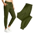 thumbnail image 2 of PWPSG Women's Elastic-Waist Jogger Pants, Soft Drawstring Waist and Handy Side Pockets for Comfortable Daily Outdoor Commute Green XL, 2 of 9