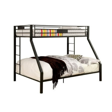 Bowery Hill Twin Over Queen Metal Bunk, Queen Size Bunk Bed With Twin On Top