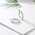thumbnail image 4 of Gem Stone King 925 Sterling Silver Women Hoop Earrings Swiss Blue Topaz White Topaz (1.82 Cttw, Round Cut, 3/7 inch Diameter), 4 of 4