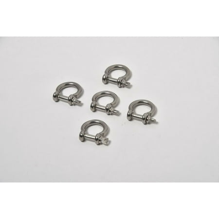 

5pcs M4 4mm 5/32 Stainless Steel Screw Pin Paracord Shackle Bow Shackle D Ring
