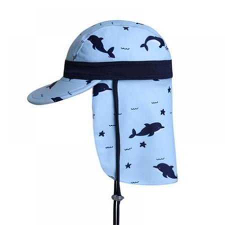

Baby Boys Girls Sun Hat Toddler Adjustable Summer UPF 50+ Sun Protection Beach Flap Hat with Wide Brim