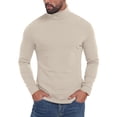 thumbnail image 2 of GIRUNS Men's Turtleneck Sweater Long Sleeve Basic Slim Fit Knitted Pullover Thermal Tops Apricot M, 2 of 8