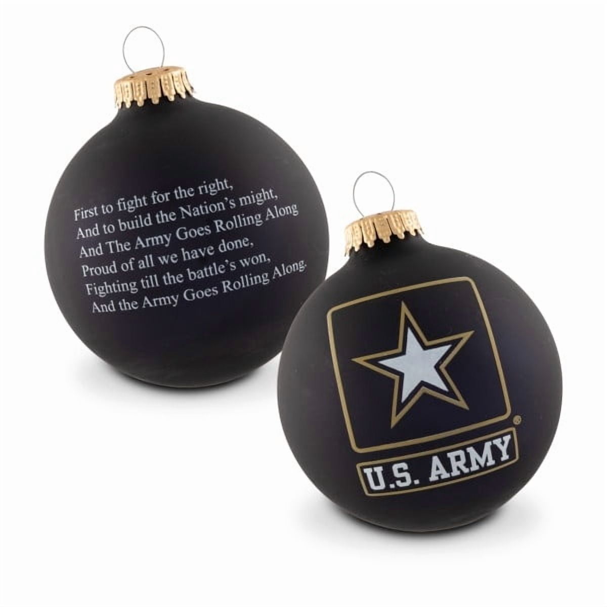 Matte Black Glass Army Ball Christmas Ornament, 3.8", by Holiday Time
