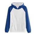 thumbnail image 4 of Timegard Sweatshirts for Women Long Sleeve Hoodies Pullover Fall Color Block Loose Tops with Pockets, 4 of 4